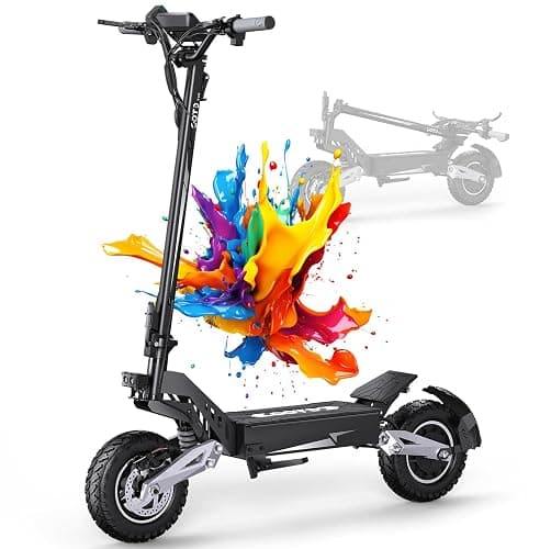 T10 Electric Scooter for Adults, 48V 18AH Battery Up to 46 Miles Long Range & Powerful Motor, 34 MPH Max Speed, 11 Inch All-Terrain Tires Folding Commuter E Scooter with Dual Suspension & LCD Display - Image 1