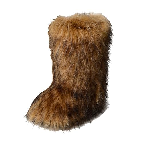Gegefur Women's Faux fur Boot Furry Fluffy Short Snow Boot Mid-Calf Boots Warm Comfortable Outdoor Flat Shoes - Image 1