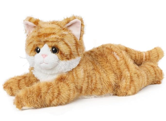 Orange Tabby Cat Stuffed Animals, Microwavable Stuffed Animal Adorable Fluffy Cat Plush for Warmth & Comfort, Heatable & Coolable Lavender Scent Cat Toys, Cute Soft Plushies Cat Gifts for Kids & Adult - Image 1