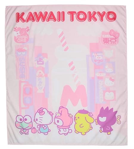 Northwest Sanrio Hello Kitty and Friends Tokyo City Pop Art Tapestry for Bedroom Wall Hanging for Living Room Dorm Home Decor 40"x34" - Image 1