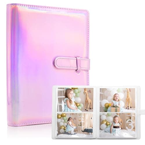 Photo Albums 4x6 Pictures – 152 Pockets Vegan Leather Cover Memory Album Book, Suitable for Family Wedding Boys Girls and Babies Storage (Magic Pink) - Image 1