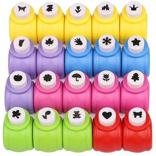 Craft Punches 20pcs, Katfort Hole Punch Shapes 20 Patterns, Craft Hole Punch Shapes, Shape Paper Punch Set for Crafts for Adults for DIY Scrapbooking Nail Art Craft Punchers Supplies - Image 1