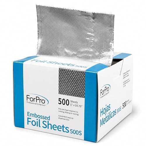 ForPro Professional Embossed Pop-Up Hair Foil Sheets for Salon Hair Color & Highlights, Pre-Cut Aluminum Foils, Non-Slip Embossed Texture, 5" W x 10.75" L, 500-Count - Image 1