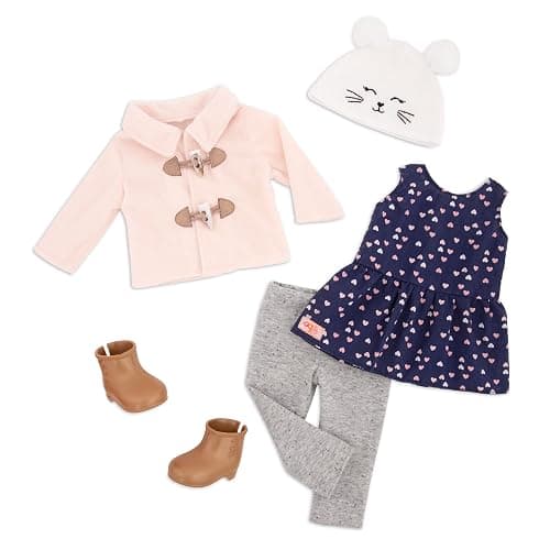 Our Generation Cheerfully Chill Outfit – Deluxe Cozy Winter Outfit with Kitty Hat for 18-inch Dolls – 5 Piece Clothing Set - Image 1