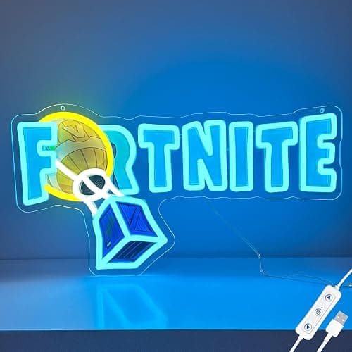 Fortnite Logo Neon Sign for Wall Decor,Official Licensed LED Neon Light for Gaming Bedroom & Man Cave Decor,Battle Royale Fan Space,Best Gamer Gift for Fortnite Fans,Streamers,Esports Players - Image 1