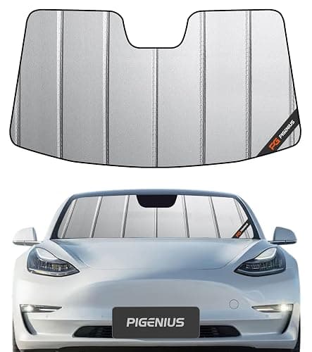 Pigenius Windshield Sun Shade for Tesla Model 3 2018-2025, Model Y 2020-2025 Front Window Sunshade - Safeguard - Image 1