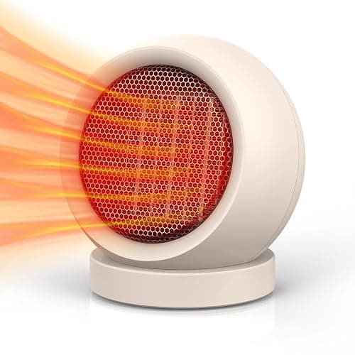 Coolfor Space Heater,PTC Ceramic/Portable Electric Desktop Heater High Output Desktop Heater for Home Bedroom Office Desk Indoor Use(Light Brown) - Image 1