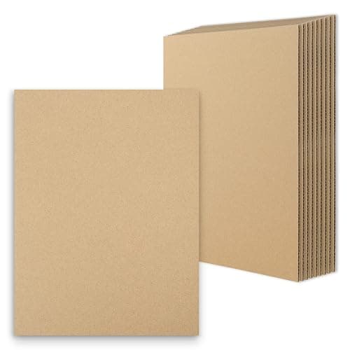 Golden State Art, 10 pack 9x12 Corrugated Cardboard Sheets Cardboard Inserts Flat Cardboard Layer Pads for Packing, Mailing or Art Crafts (1/8" Thick, Brown) - Image 1