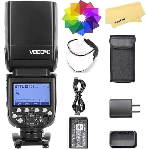 Godox V860III-C Camera Flash for Canon Camera Flash Speedlite Speedlight Light,2.4G HSS 1/8000s,480 Full-Power Flashes,7.2V/2600mAh Li-ion Battery,0.01-1.5s Recycle Time,10 Levels LED Modeling Lamp - Godox V860III-C Flash for Canon Cameras - Image 1