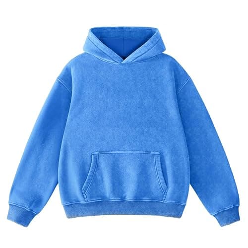 FAIABLE Womens Oversized Acid Wash Hoodie Unisex Heavyweight Cotton Hoodies Fleece Vintage Washed Sweatshirt Women Men - Image 1