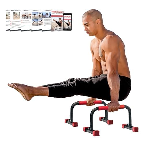 Rubberbanditz Parallette, Parallel Bars & Dip Station | At Home Gym Workout Equipment, L-Sit Bars & Calisthenics Equipment for Home. Perfect for Push Ups, Dips, Handstands & Gymnastics. - Image 1
