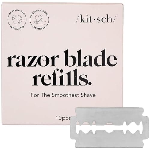 Kitsch Double Edge Safety Razors for Men and Women Blades Refills – Safety Razor Blades for Smooth and Comfortable Shave, Stainless Steel Razor Refills, Sustainable Shaving Blades - 10 Count - Image 1