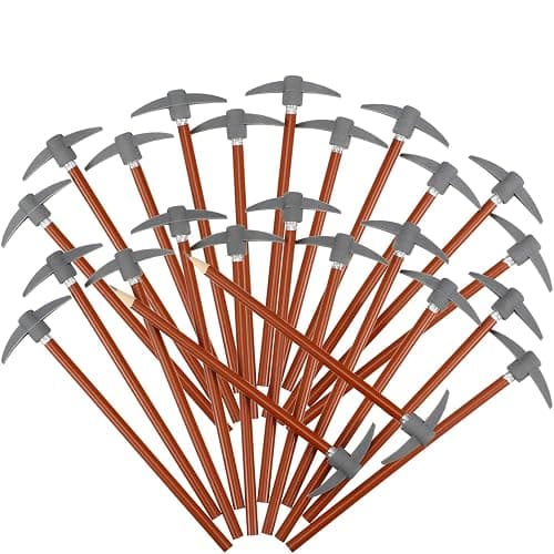 Chinco 24 Pieces Pickaxe Pencils Eraser Set Funny Eraser Topper Pencils Bulk with Axe Shape Erase for Back to School Supplies Students Gifts - Image 1