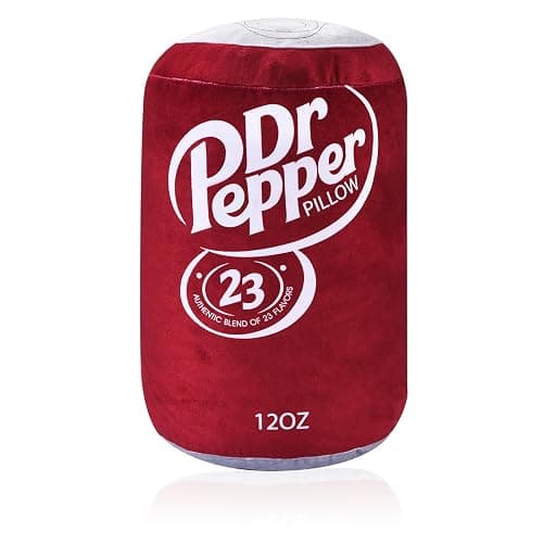 RMKA Doctor Pepper Pillow - Soda Can Stuffed Pillow - Soft Polyester Fabric, 18 inches - Cute and Fun Design, Red - Perfect for Home Decor, Gifts,, RMKAPILLOW-008 - Image 1