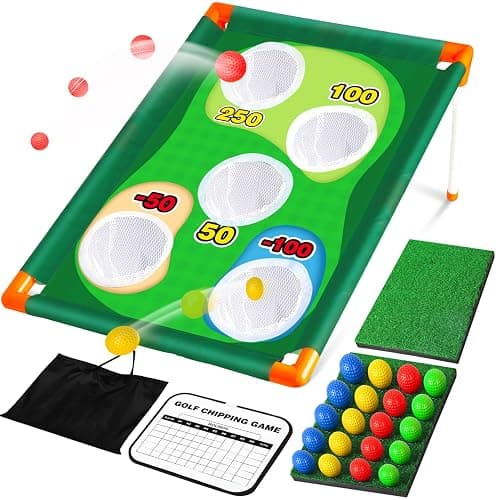 TOY Life Golf Cornhole Game Golf Corn Hole Set Chipping Golf Game Adults Kids Backyard Golf Game Golf Yard Corn Hole Game Golf Training Equipment Chipping Outdoor Indoor Golf (NO Club Included) - Image 1