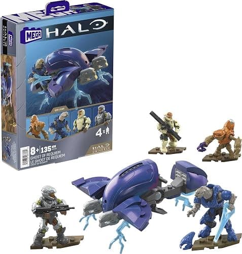 MEGA Halo Toy Building Sets, Ghost of Requiem with 135 Pieces, 4 Micro Action Figures and Accessories, for Collectors - Image 1