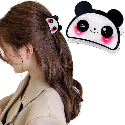 Hapdoo 1pc Panda Hair Clips, Cute Animal Hair Aceessories for Women Girls Half Updo, Small Funny Pet Claw Clips Novelty Ideal Gifts - Image 1