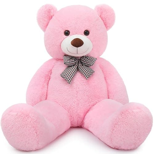 MaoGoLan Giant Teddy Bear 4 Feet,Adorable and Cuddly Big Teddy Bear Stuffed Animal 47", Pink Teddy Bear Plush Gift Decoration for Baby Shower,Party,Birthday,Valentines Day - Image 1