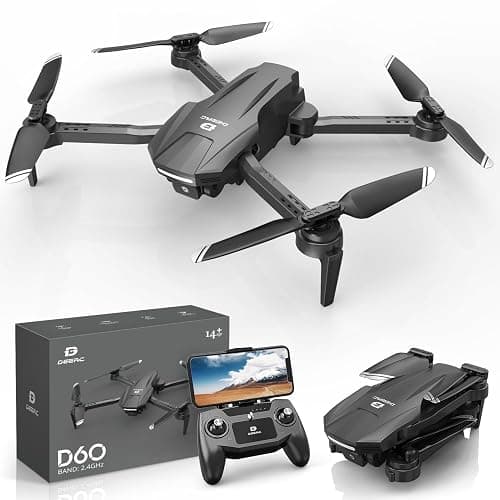 DEERC D60 Drone with Camera for Adults and Kids, 1080P HD FPV, Foldable RC Quadcopter with Gesture & Voice Control, Gravity Sensor, 22 Min Flight, Altitude Hold, Headless Mode, Beginner-Friendly Gift - Image 1