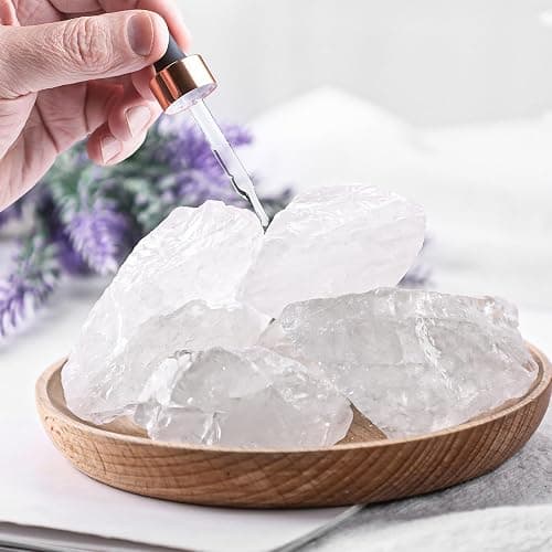 JOHOUSE 6PCS Clear Quartz with Jar, Natural Rough Stones Crystal Large Raw Crystals Bulk Healing Gemstones for Reiki Healing Tumbling Fountain Rocks - Image 1