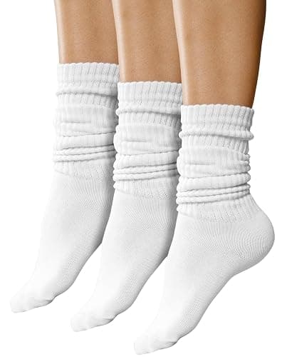 Winterlace Scrunch Slouch Socks 3 Pairs Womens Crew Knee High Extra Long Slouchy Premium Bulk Pack - Image 1
