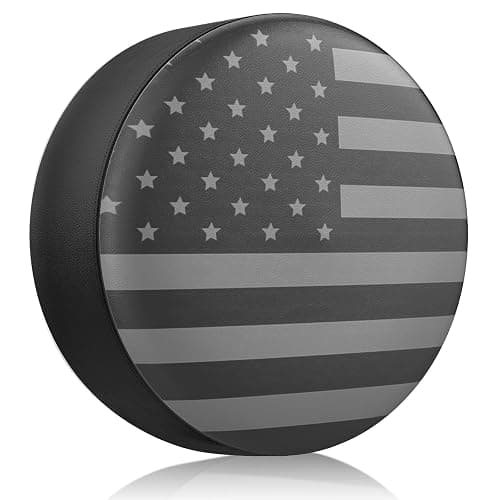 Spare Tire Cover for RV Trailer, Waterproof Leather Wheel Cover with American USA Flag, Camper Spare Tire Cover Fit for Jeep Wrangler Rv SUV Truck Travel Trailer 15" - Image 1