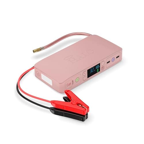 HALO Bolt Air+ 55500 Portable Car Battery Jump Starter | 100 PSI Air Compressor, 55.5Wh USB Power Bank, Emergency Floodlight & Charger, Jumps Cars SUVs & Trucks, Inflates Tires, TSA Approved — Rose - Image 1