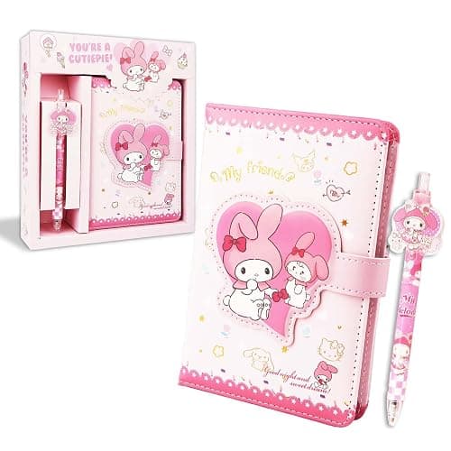 Dekewe Me-lody Diary Book, Cute Notebook, Kids Leather Journal Notebook Set for Writing and Drawing, Kawaii Stationery Set with Pen Includes Colourful Inserts, Back to School Gift for Girl and - Image 1