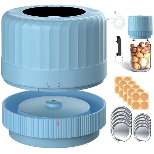 HTPOW Fully Automatic Mason Jar Vacuum Sealer Kit, Auto Stop Mason Jar Vacuum Sealer Kit, Jar Vacuum Sealer for Mason Jars, Jar Vacuum Sealer, A Must-Have for Canned Foods Pantry Canning Pickling - Image 1