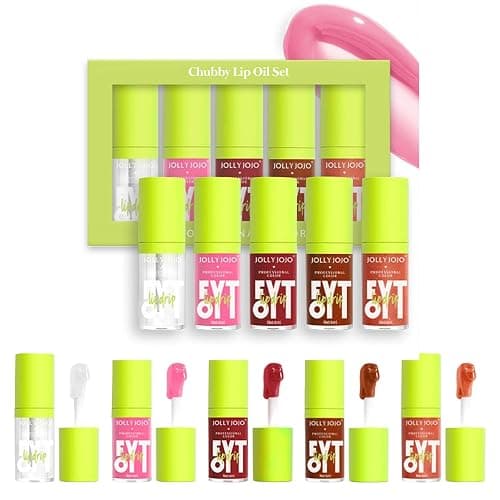Lip Oil Kits,5pcs Hydrating Tinted Lip Gloss,Lipoil Set for Women Girls Teens,Lip Glosses Packs,Gift for Girl Women Lip Makeup Care - Image 1