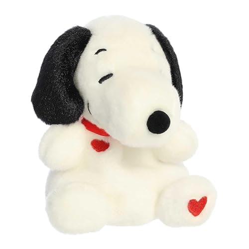 Aurora® Timeless Peanuts® Palm Pals™ Snoopy Hearts Stuffed Animal - Classic Characters - Lasting Memories - White 5 Inches - Image 1