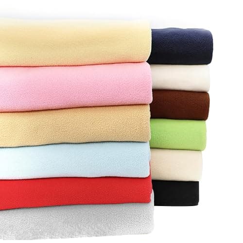12PCS Solid Color Knitted Polar Fleece Fabric | 20''x20'' | Anti Pill Fabric Patchwork Polyester Plush Fleece Cloth for Sewing, Toys, Throw Blankets, PJ Pants, Booties, Eye Mask - Image 1
