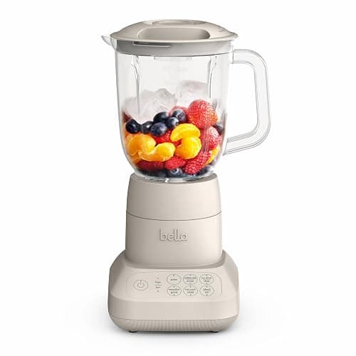 bella 10 Speed Countertop Blender, Juicer & Smoothie Maker, Fits-anywhere™ Kitchenware, Slim Flip & Store Design, Dishwasher Safe 48oz Capacity Pitcher & Lid, Stainless Steel Blade, 450 Watt, Oatmilk - Oatmilk - Image 1