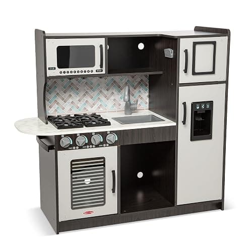 Melissa & Doug Chef's Wooden Pretend Play Kitchen for Kids with “Ice” Cube Dispenser - Charcoal Gray, Kids Kitchen Play Set, for Toddlers and Ages 3+ - FSC-Certified - FSC Certified - Image 1