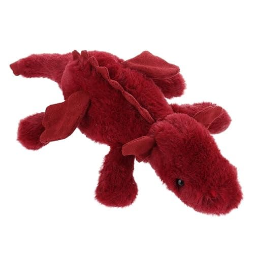 Apricot Lamb Lying Dragon Plush Stuffed Animals for Kids, Soft Cute Plush Toys for Baby Girl and Boy, Large Fluffy Lying Dragon Red - Image 1