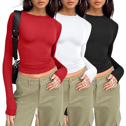 AUTOMET 3 Pack Womens Long Sleeve T Shirts Fall Fashion Basic Going Out Crop Tops Slim Fitted Winter Clothes 2025 - Image 1