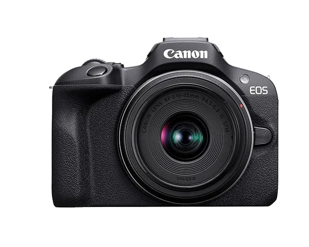Canon EOS R100 Mirrorless Camera RF-S18-45mm F4.5-6.3 is STM Lens Kit, 24.1 Megapixel CMOS (APS-C) Sensor, 4K Video, RF Mount, Black - Image 1