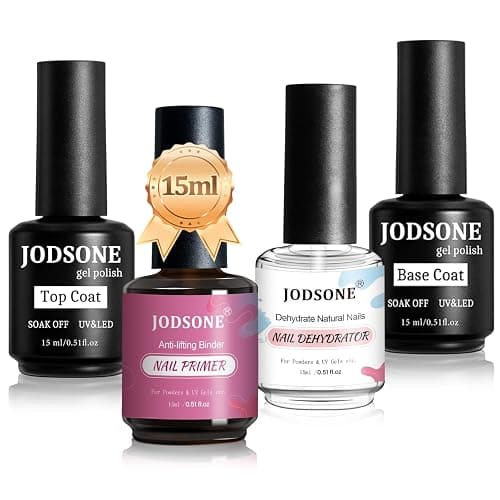 JODSONE 4 Bottles of 15 Capacities of Nail Dehydrator Nail Primer Base Top Coat Long Lasting and Easy to Apply Large Bottle - Image 1