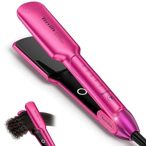 Terviiix Flat Iron Hair Straightener, 1-3/4 Inch Wide Plate, Ceramic & Tourmaline for Smooth, Salon-Grade One-Swipe Results | Gently Straightens Thick, Curly, Black & Natural Hair, Professional Heat - Image 1