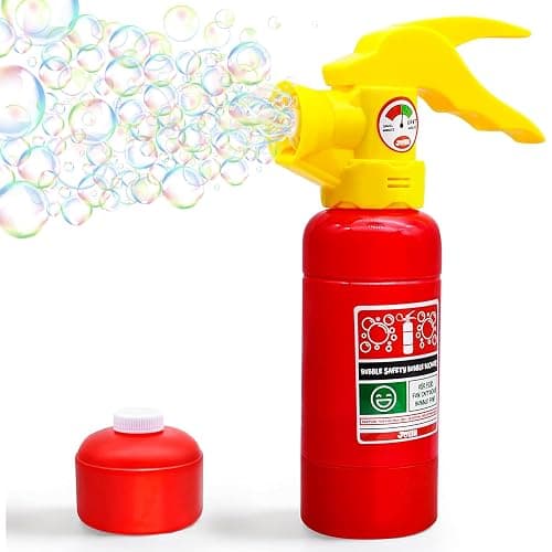 JOYIN Automatic Bubble Maker Fire Extinguisher Bubble Blower Machine with Solution (230 ml) for Kids, Indoor and Outdoor Play, Summer Themed Party and Birthday Gift - Image 1