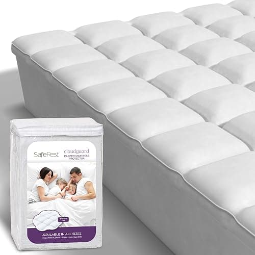 SafeRest CloudGuard - Twin XL Size Hybrid Mattress Protector & Pad (Extra Padded) - Waterproof Quilted Pillow Top Mattress Cover - Thick, Plush & Fitted Mattress Topper for Bed - Image 1