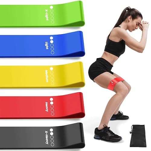 Resistance Bands, Exercise Bands Resistance Bands Set With 5 Resistance Levels, Skin-Friendly Workout Bands for Indoor Fitness, Leg Strength Training, Rehab, Gym,Yoga - Image 1