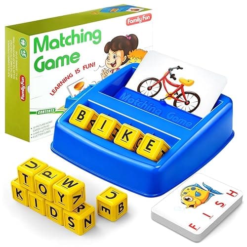 HahaGift Educational Toys for 3-5 Year Old Boy Girl Gifts, Matching Letter Learning Games Activities, Ideal Christmas Birthday Gift for Toddler Kids Age 3 4 5 6 7 Year Olds Boys Girls - Image 1