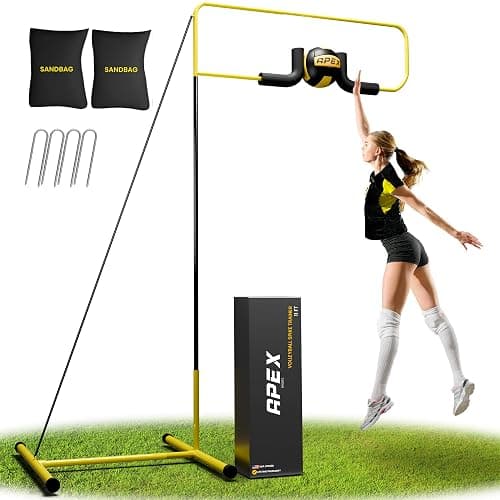 Apex Sports Volleyball Spike Trainer – Adjustable Solo Practice Station for Hitting & Spiking – Durable 25lb Base, Easy Ball Reload – Indoor/Outdoor Training Aid for All Skill Levels - Image 1