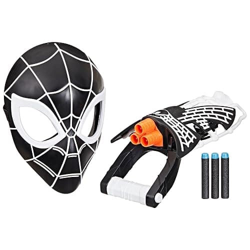 SPIDER-MAN Marvel Symbiote Tri-Shot Blaster & Mask, Role Play Gauntlet & Mask for Costume Additions, Super Hero Toys, Kids, Ages 5+ - Image 1