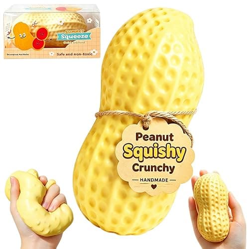 Crunchy Peanut Squishy, Peanut Slow Rising Squishy Toys for Stress Relief | Realistic Peanut Shape Crunchy Squishy, Fidget Toys, Peanut Squishy, Stress Balls, Squeeze Toys, Sensory Toys for Adults - Image 1