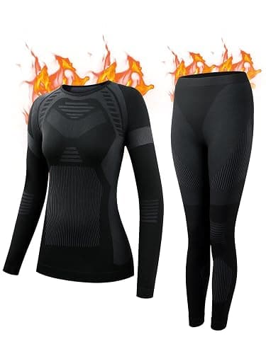 Innvix Thermal Underwear Set Womens, Ski Base Layers Set, Quick Dry Thermal Underlayer, Ladies Thermal Clothing & Leggings - Image 1