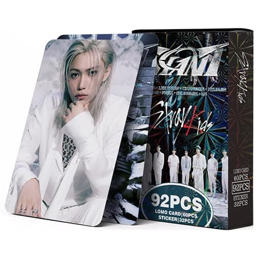 KPOPBP 60 PCS Giant Album Photocards Lomo Card Set with 32 PCS Stickers Pack, Kpop Gift Merch for SKZ Boys and Girls - Image 1
