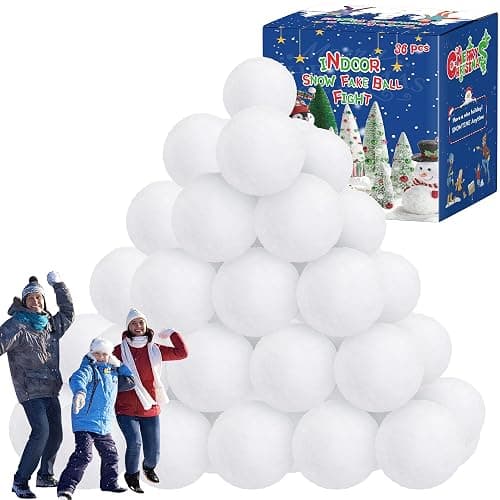 36 PCS Snow Balls for Kids Indoor, Plush Indoor Snow Ball Fight Set, Soft Fake Snow Balls Artificial Snow Balls Toys Bulk for Multiplayer Winter Throwing Game Xmas Present Christmas Decorations - Image 1