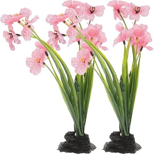 Balacoo 2 Pcs Pink Fish Tank Decor: Plastic Realistic Aquarium Plants, Silk Aquarium Plants for Betta Fish Tank Landscaping Decorations (Pink, 8.3 Inch) - Image 1